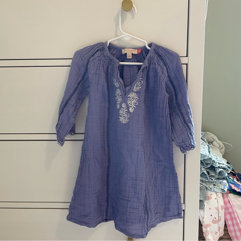 Pink Chicken Periwinkle Embroidered Cover up Dress Size 4